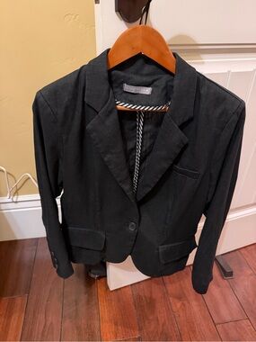 Olivia Moon Black Single-Button Women's Blazer